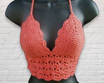 Crochet Halter Top, Crochet Bralette, Boho Bikini, Crochet Crop Top, Music Festival Outfit, Colorful Crochet Top, Plus Size Crochet Clothing