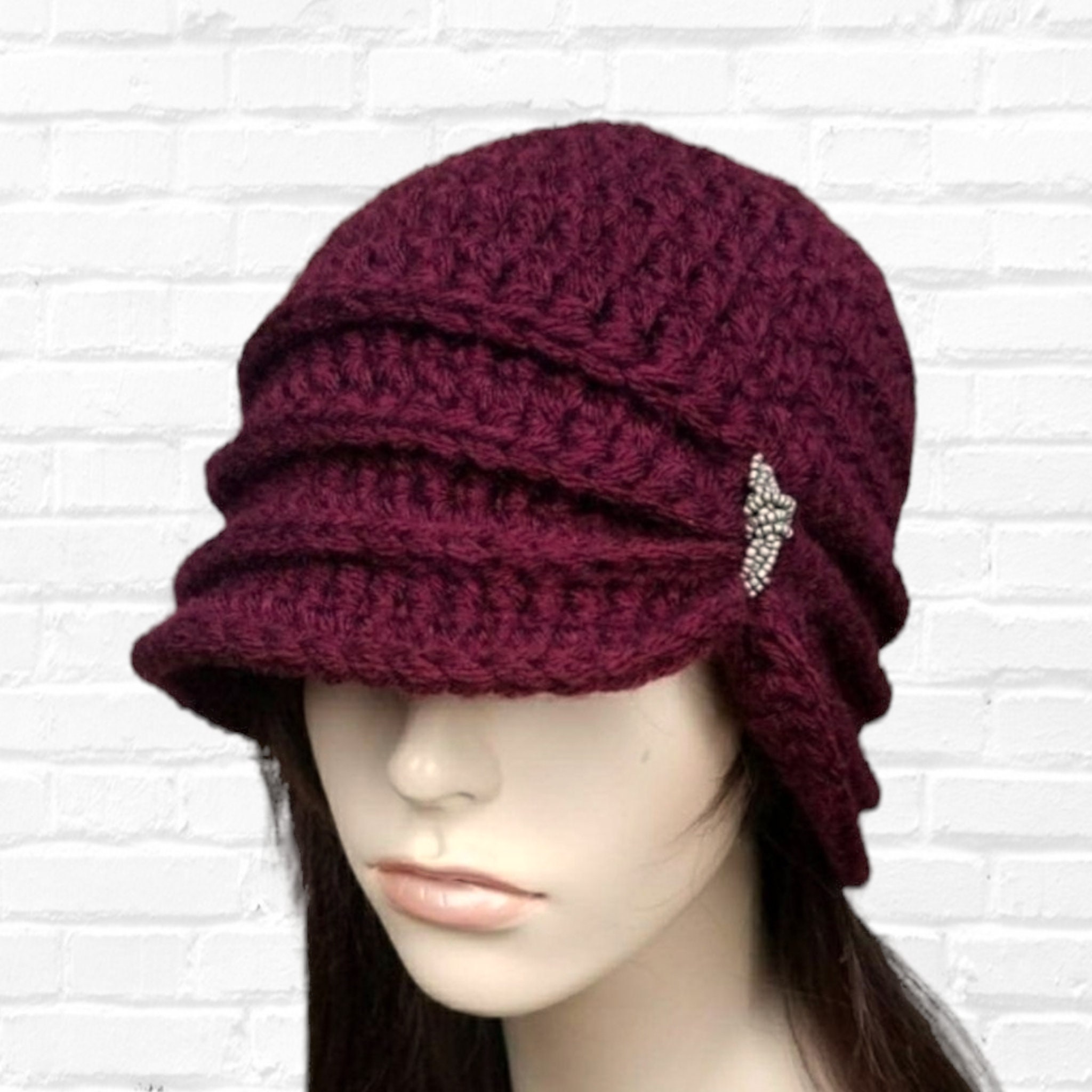 Burgundy Cloche Hat - Etsy