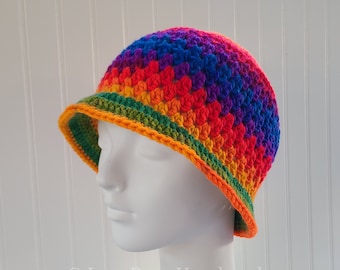 Rainbow Bucket Hat, Colorful Women's Clothing, Bucket Hat for Woman, lgbtq accessories, Men's Hat, Accessories for Pride