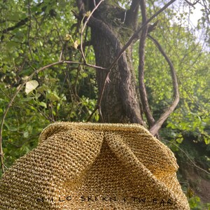 Glitzernde Goldraffia-Kupplung, gestrickte Abendtasche, Häkelbeutel-Kupplung, metallisch goldener Raffia-Beutel-Kupplungstasche | Braut Hochzeit Kupplung