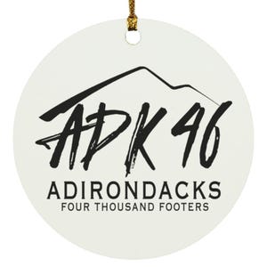 ADK 46 Adirondack 46 Four Thousand Footers Circle Ornament