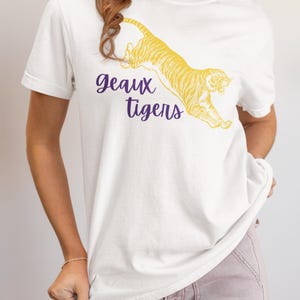 Comfort Colors® LSU Geaux Tigers Shirt, Louisiana State University, Mike the Tiger Tee, Football Season Shirt
