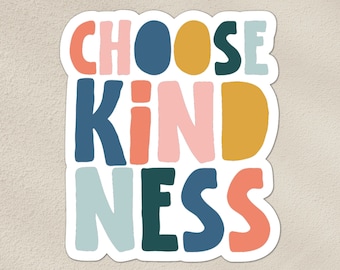 CHOOSE KINDNESS sticker | be kind, mental health, positive sticker | laptop, bottle, phone, waterproof vinyl sticker