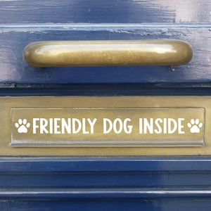 Friendly Dog Inside Vinyl Letterbox Decal - Pet Lover Gift