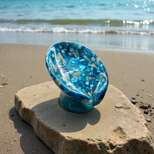 Resin Soap Dish: Coastal Decor with Sea Shells