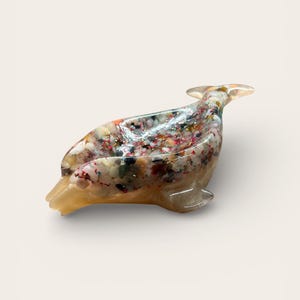 Self-Draining Resin Soap Dish with Polished Stones & Crystal