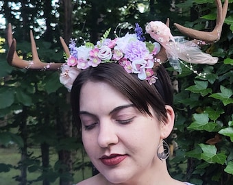 Horned Headdress/ Flower Headdress/ Ram Horns/ Flower Crown  display picture 3