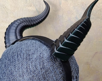 Gekämmte Drachenhörner Stirnband, 3D Gedruckter Kostüm Kopfschmuck, Tierhörner Kopfschmuck, Renaissance Faire Krone
