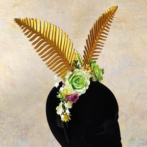 Luna Moth Ears Costume Flower Headband, Handmade American Moon Moth Crown, Halloween Cosplay Accessory
