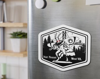 Moth Man Cryptid Die-Cut Magnet, West VA Mothman Car Bumper Decal, Spooky Fridge Magnet