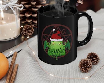 Tasse à café Cthulhu de Noël, cadeau lovecraftien pour les fêtes