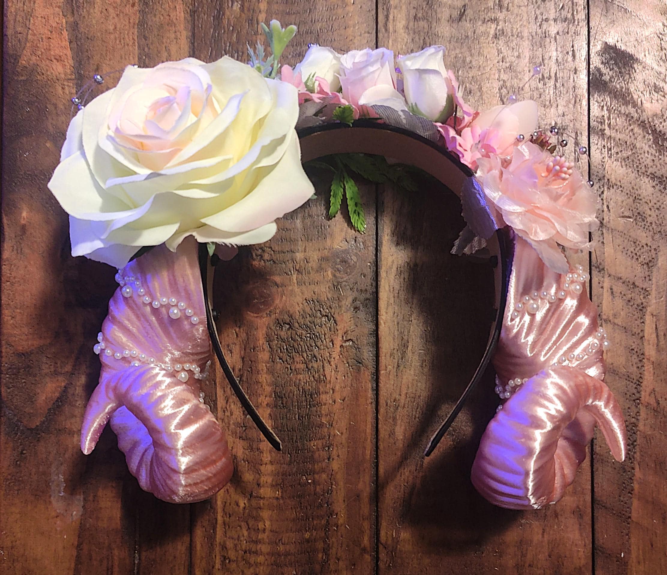 Rose Gold Aries Spiral Rams Horns Flower Crown, Renaissance Woodland ...