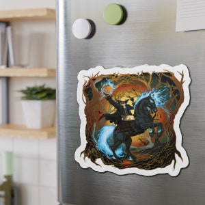 Headless Horseman Halloween Die-Cut Magnet