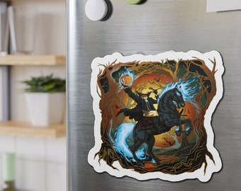 Headless Horseman Halloween Die-Cut Magnet