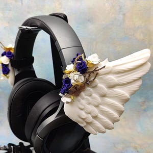 Kerubvingar blommigt headsettillbehör, ängelvalkyrie cosplay-kostymhuvudbonad, renässanshörlurstillbehör