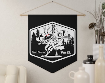 Mothman Cryptid Pennant, Upiorna Kryptozoologia Ścienna Sztuka, Dekoracja Wewnętrznej Flagi