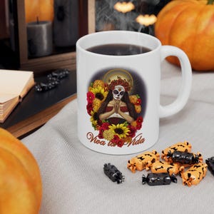 Day of the Dead Ceramic Mug, Día de los Muertos Coffee Cup, Day of the Dead Skull Mug, Halloween Gift, Dia de los Muertos Tea Cup, Unique