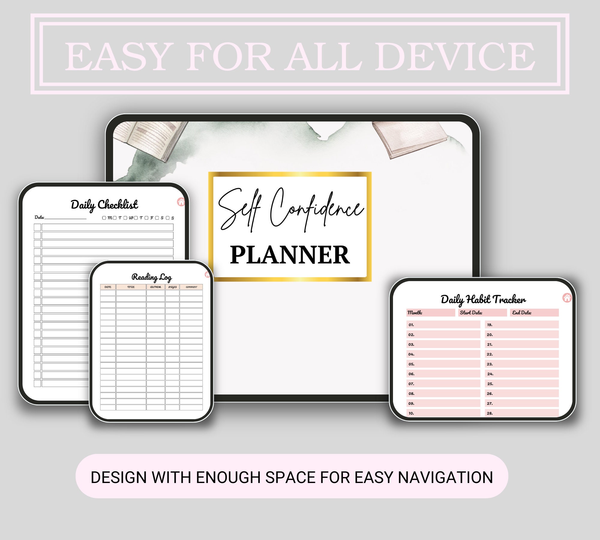 Digital Self Confidence Planner, Overcoming Self Doubt, Self Care ...