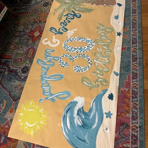 Strand Banner, Strand, Ozean Party Zeichen, Handwerk Papier Banner, Party Banner, Ozean Themen, Surfer Banner