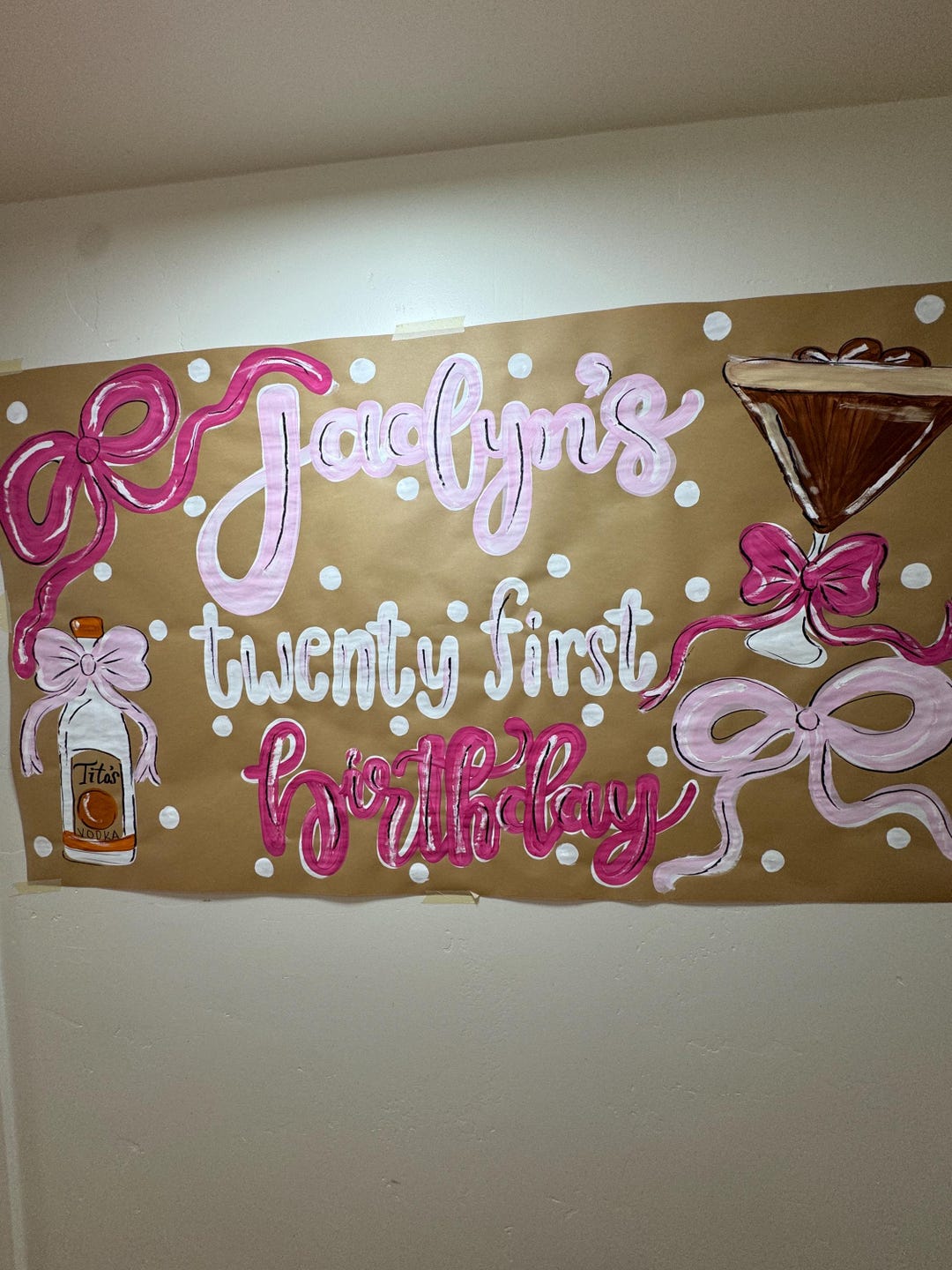 Twenty First Banner Pink Martini/twenty First Birthdaybanner/21st Birthday/martini Party ...