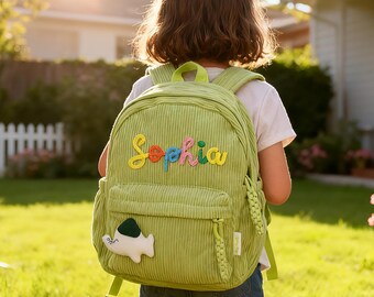 Personalized Mini Toddler Backpack: Monogrammed Corduroy Preschool Book Bag, Adorable Kid's Christmas Gift 2025