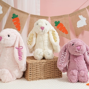 Embroidered Plush Bunny Rabbit: Personalized Newborn Gift