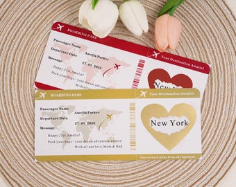 Personalized Scratch Off Boarding Pass: Surprise Holiday Reveal Ticket