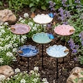 Ceramic Bee Waterer,Bee Water Station,Outdoor Bird Water Feeder,Butterfly Pollinator Garden Decor,Colorful Yard Art Gift,Garden Decor Stake