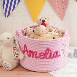 Seil Baumwolle Baby Geschenkkorb, Baby Geschenkkorb, Spielzeugkorb, Name Spielzeug Aufbewahrungskorb, Benutzerdefinierte Babyparty Geschenkkorb, Seil Baumwolle Baby Geschenkkorb