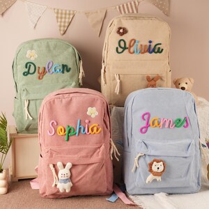 Mochila de pana personalizada para niños: mochila escolar para niños pequeños