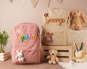 Personalized Corduroy Kids Backpack: Toddler School Bag