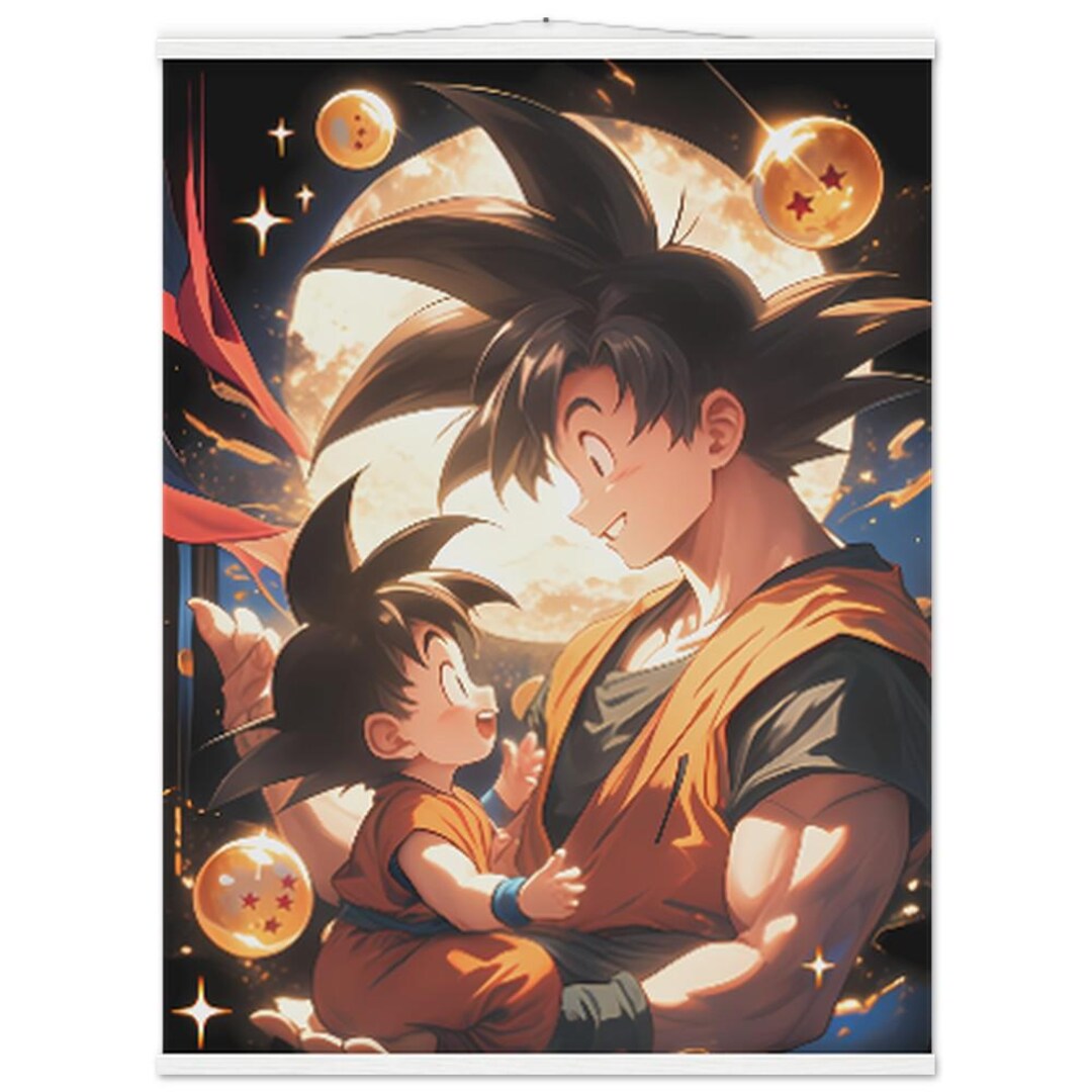 Goku & Gohan Dragon Ball Z Poster: Vibrant Anime Art With Pine Hanger ...