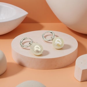 Orecchini a cerchio con perle, orecchini pendenti con perle barocche in argento sterling, trattati con acqua dolce e di tendenza, regalo di gioielli da donna.