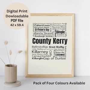 County Kerry Places Digital Printable Poster -  Set of 4