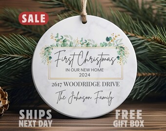 Adorno personalizado para casa nueva, Adorno personalizado para la primera Navidad en nuestra nueva casa, Regalo para agente inmobiliario para cliente, Regalo para nuevo propietario