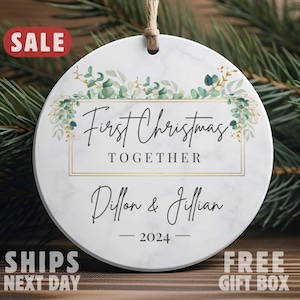 Personalized First Christmas Together Ornament, Couples Christmas Ornament, Our First Christmas Together Ornament, New Couple Gift Geometric
