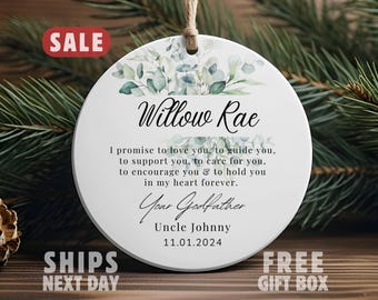 Adorno de padrino personalizado, regalo de los padrinos, regalo de padrino personalizado, propuesta de padrino personalizada, adorno de bautizo