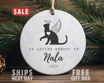Adorno conmemorativo para gatos, regalo conmemorativo para gatos, adorno conmemorativo para gatos personalizado, recuerdo personalizado de la pérdida de un gato, regalo de condolencias, adorno conmemorativo para mascotas
