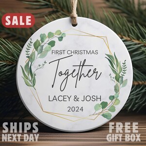 Personalized First Christmas Together Ornament, Couples Christmas Ornament, Our First Christmas Together Ornament, New Couple Gift Geometric