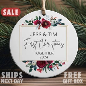 Personalized First Christmas Together Ornament, Couples Christmas Ornament, Our First Christmas Together Ornament, New Couple Gift