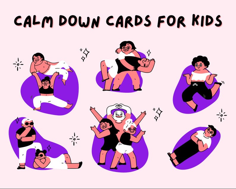 Calm Down Cards for Kids 27 Printable Calm Down Cards for Kids - Etsy