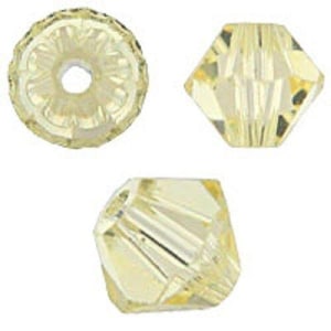 4mm Jonquil Swarovski 5301 5328 Bicone - Swarovski Crystal Passions®, Crystal Jonquil - Package of 48