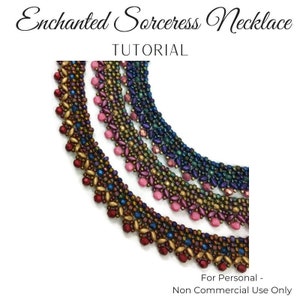 KR041 -  Beading TUTORIAL -Enchanted Sorceress Necklace - Beadweaving Instructions Seed Bead Jewelry Pattern - DIY Etutorial - SuperDuo