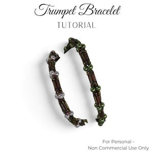 KR002 Beading TUTORIAL - Trumpet Bracelet Beadweaving Instructions Seed Bead Jewelry Pattern - DIY Etutorial - CRAW - Bugle Beads - Download