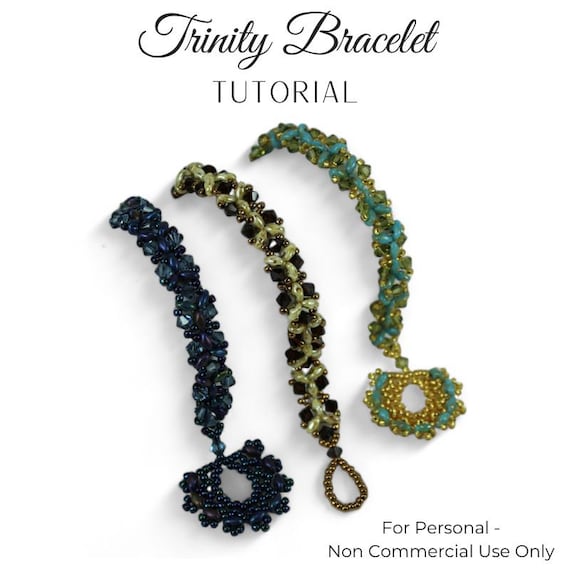 KR011 Beading TUTORIAL Trinity Bracelet Beadweaving Instructions