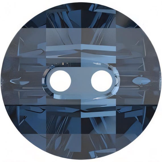 2 pcs 12mm 3016 Swarovski Crystal Elements Rivoli Button - Crystal Foiled Button - Montana Blue (207) - 2 Pieces per Package