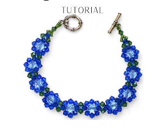 KR005 - Flower Bracelet Tutorial Beadweaving Instructions Seed Bead Jewelry Pattern - DIY Etutorial