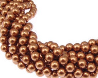3mm Copper Pearl, Swarovski® crystals, Copper, 3mm round (5810). Various Package Sizes Available
