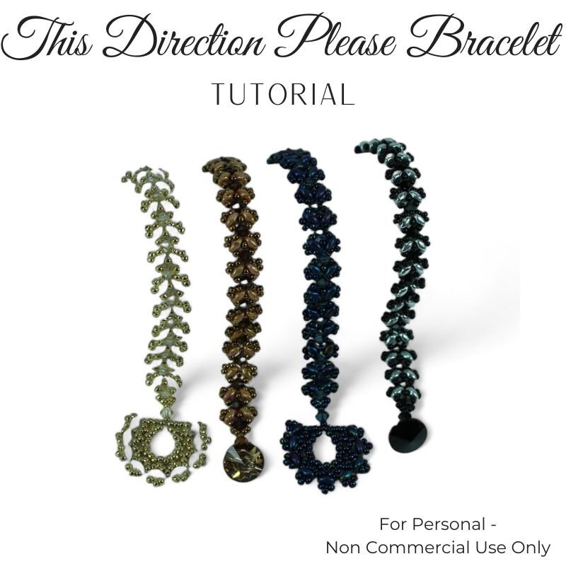 KR019 Beading TUTORIAL - This Direction Please! Bracelet Beadweaving Instructions Seed Bead Jewelry Pattern - DIY Etutorial - SuperDuo