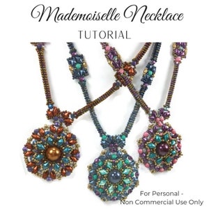Tutorial de Tecelagem de Miçangas para Colar Mademoiselle — Diamond Duo Peyote Herringbone PDF KR035